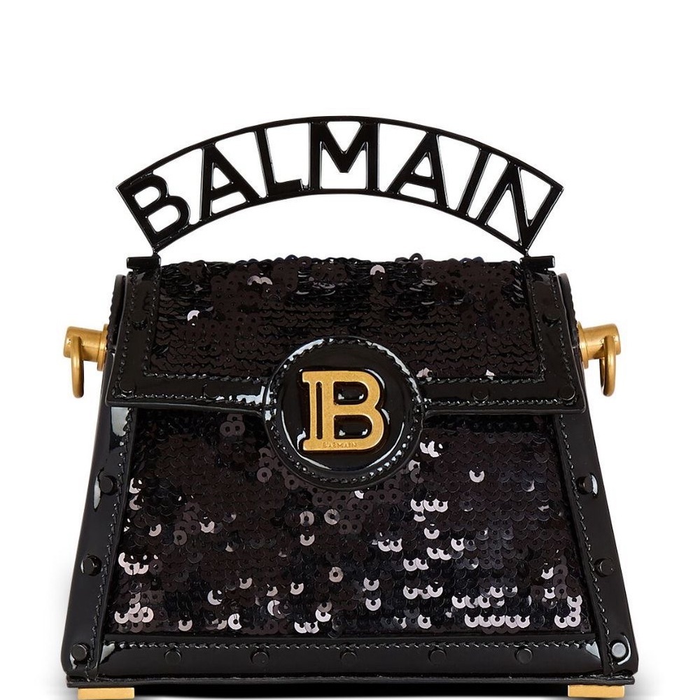Balmain Black Sequin Mini Bag